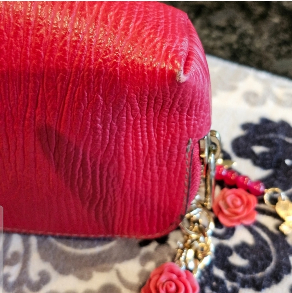 Furla Leather Clutch EUC with Crossbody Chain & Charm added - Picture 4 of 16